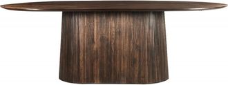 Moloo Mesa de comedor ovalada 8 personas 200 cm marron