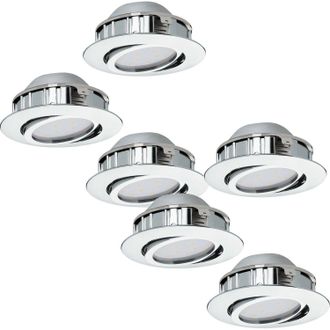 Loops 2 PACK 3 PACK Flush Ceiling Downlight Chrome Recessed Spotlight 6W LED