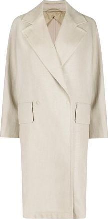 Max Mara Mescal Double-Breasted Duster Coat - Dames - Mantel - Beige - 3XS - Katoen - Jassen