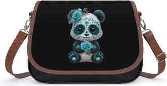 Generic Cute Panda Day of Dead Skull Fashion Womens Crossbody Bags Novelty Handbag Shoulder Bag Purse