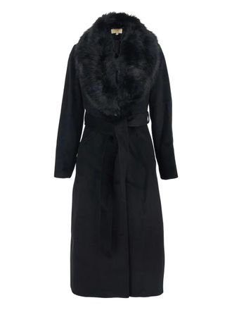 Michael Michael Kors belted coat - women - Wool/Polyester/Viscose/Other Materials - S - Black
