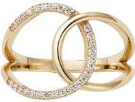 Adornia Pav&eacute; 925 Sterling Silver CZ Interlocking Ring in Gold at Nordstrom Rack, Size 6