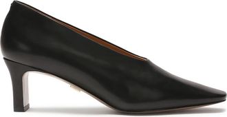 Kazar Zwarte pumps met vierkante neus - Dames - Pumps - Zwart - 38 EU - Leer - Schoenen