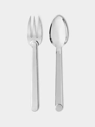 Puiforcat Normandie Silver-Plated Serving Fork and Spoon