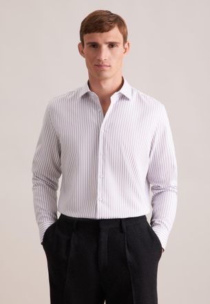 Seidensticker Businesshemd SEIDENSTICKER Schwarze Rose, Herren, Gr. XXL (45), normale &Auml;rmell&auml;ngen, grau, 100% Baumwolle, gestreift, slim fit, 2-Knopf-Manschette, He