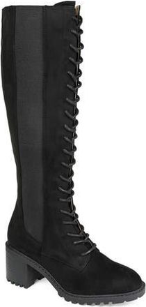 Journee Collection Jenicca Lace-Up Tall Boot in Black at Nordstrom Rack, Size 7.5