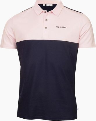 Calvin Klein Mens Embroidered Collared Neck Short Sleeve Polo Shirt - Pink - Size: 2X large
