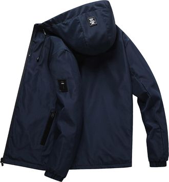 Generic Mens Hooded Winter Puffer Jacket Warm Quilted Coat Autumn Casual Zip Outerwear Thick Padded Down Alternative Jacket Lightweight Comfortable Fashion So