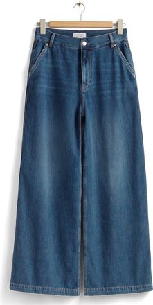& Other Stories High Waist Wide Leg Jeans in Blue/Blue at Nordstrom Rack, Size 8