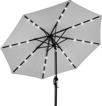 Best Choice Products 10ft Solar LED Lighted Patio Umbrella w/ Tilt Adjustment, UV-Resistant Fabric