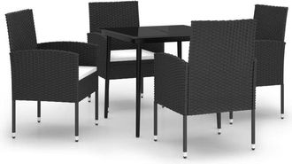 vidaXL Juego De Comedor Para Jard&iacute;n 5 Piezas Negro Vidaxl