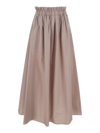 Herno Pink Elastic Waist Technical Fabric Long Skirt
