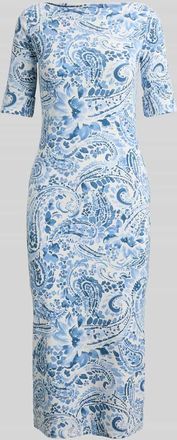 Lauren Ralph Lauren Midi-Freizeitkleid mit Allover-Muster in Hellgelb, Gr&ouml;&szlig;e XXL