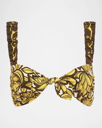 Alemais Mona Floral Tie Bikini Top