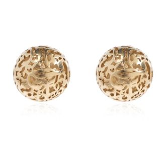 Jimmy Choo London Lace Sphere Studs MFQ - Dames - Oorbellen - Geel - ONE Size - Leer - Accessoires