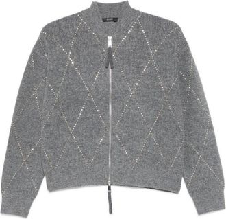 Seventy Zip-Up Sweater With Diamond Pattern