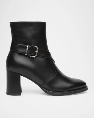 Nero Giardini 75mm Buckled Leather Ankle Boots