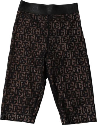 Dolce & Gabbana Womens Lace Biker Shorts - Black Nylon - Size Small