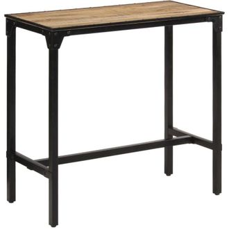 vidaXL Tavolo da Bar 110x55x107 cm in Legno Grezzo Massello di Mango - Vidaxl