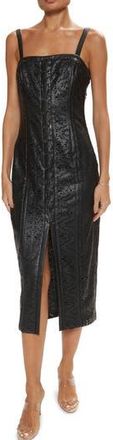 Ramy Brook Miley Faux Leather Lasercut Midi Dress in Black at Nordstrom Rack, Size 00