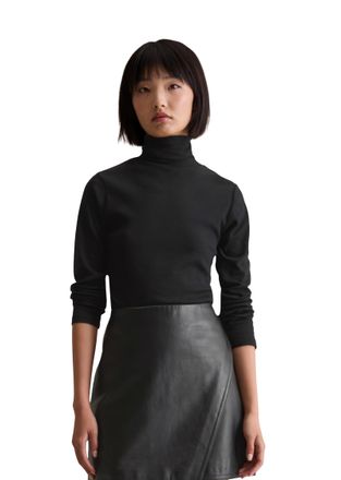 Marc O'Polo Denim Rollkragenshirt MARC OPOLO DENIM, Damen, Gr. XL, schwarz, Obermaterial: 96% Baumwolle, 4% Elasthan, Basic, slim fit, Shirts Rollkragenshirt, slim fit,