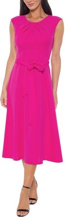 Marina Rossini Scuba Knit Fit & Flare Midi Dress in Fuchsia at Nordstrom Rack, Size Medium