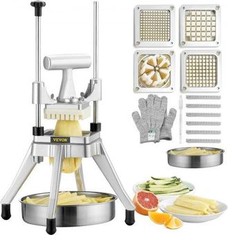 OEM Kommerziell Kartoffelschneider Pommes Frites Schneider 1/2 + 3/8 + 1/4 Zoll + 6 Keile, Frittenschneider Gem&uuml;seschneider Zerkleinerer Obstschneidemasch