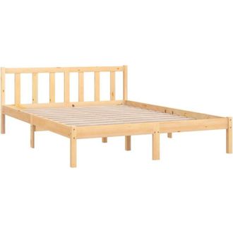 vidaXL Bed Frame without Mattress Solid Wood Pine King Size vidaXL