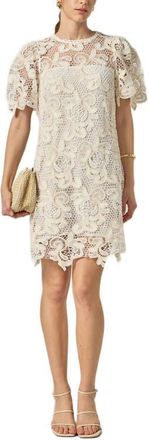English Factory Embroidered Floral Minidress in Natural at Nordstrom, Size X-Small