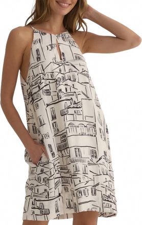 Bella Dahl Halter Keyhole Amalfi Sketch Mini Dress In Print