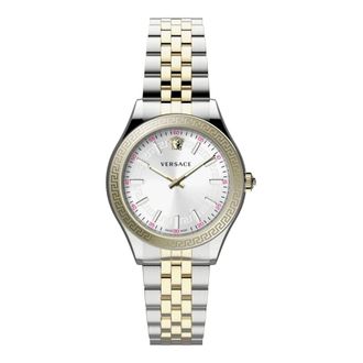 Versace Hellenyium Tweekleurig Horloge - Dames - Horloges - Grijs - ONE Size - Accessoires