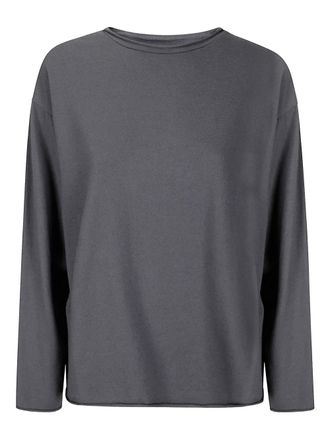 Labo Art round-neck gathered-back T-shirt - women - Elastane/Virgin Wool - 3 - Grey