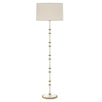 Ballard Designs Iris Floor Lamp - White/Brass - Ballard Designs
