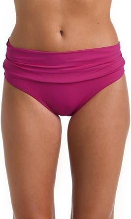 La Blanca Shirred Band Hipster Bikini Bottoms in Magenta at Nordstrom Rack, Size 10
