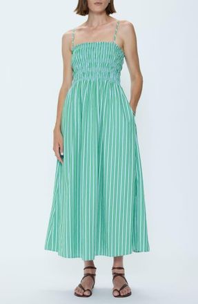 Pistola Denim Bianca Maxi Sundress in Green Blue Stripe at Nordstrom, Size X-Large