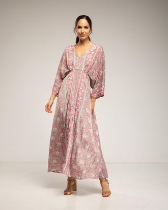 Tantra Maxi-jurk met print, V-hals en elastische taille
