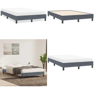 vidaXL Giroletto senza Materasso Grigio Scuro 120x210 cm Velluto - Letto con base a doghe - Materasso per letto