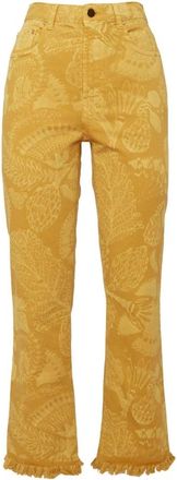 La DoubleJ Stijlvolle cropped jeans - Dames - Vrijetijds broeken - Geel - W28 - Katoen - Broeken
