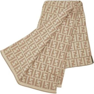 Fendi Pre-owned Stole - Dames - Vintage Accessoires - Beige - ONE Size - Wol - Vintage