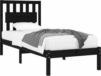 vidaXL Estructura De Cama Individual Peque&ntilde;a Sin Colch&oacute;n Madera Negro Vidaxl