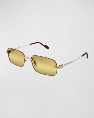 Cartier Men & apos;s CT0271Sm Rimless Rectangle Sunglasses