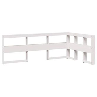 Berkfield Home Bookcase Headboard L-Shaped White 120 cm Solid Wood Pine