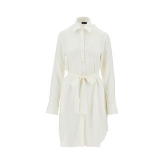 Emporio Armani Linen-blend short shirt dress Woman L