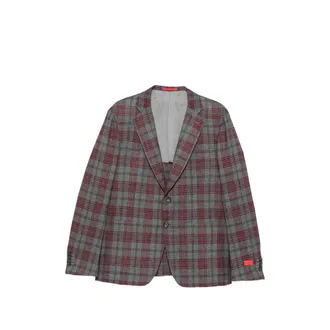 Isaia Check-pattern Notch-lapel Blazer