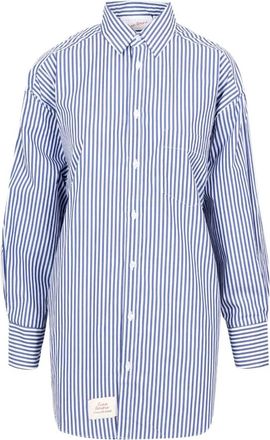 Giada Benincasa Oversized Long Shirt - Dames - Overhemden - Blauw - S - Katoen - Overhemden