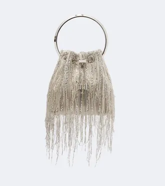 Jimmy Choo London Bon Bon embellished satin bucket bag
