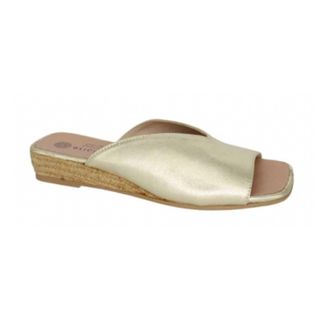 Eric Michael Womens Tiana Tamara Slide Dressy Leather Sandals In Gold