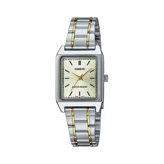 Casio Womens Two-Tone Stainless Steel Analog Watch Champagne Dial - LTP-V007SG-9EUDF