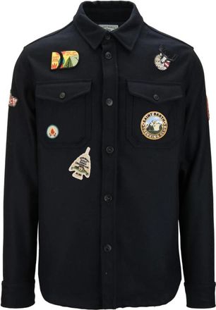 MC2 Saint Barth Heren Knoopshirt Wolmix - Heren - Casual Overhemden - Blauw - S - Wol - Overhemden