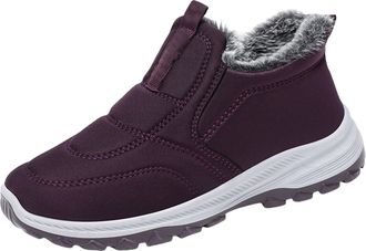 Generic Womens Walking Boots, Winter Shoes Women UK - Classic Wide Fit Shoes Casual Anti-Slip Trekking Boot Comfy Fleece Lined Trainers Shoe Basic Warm Boots 